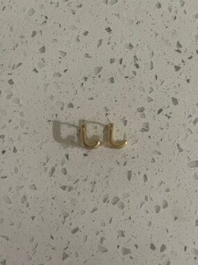 Gold plated J Minimalist Hook Earrings
